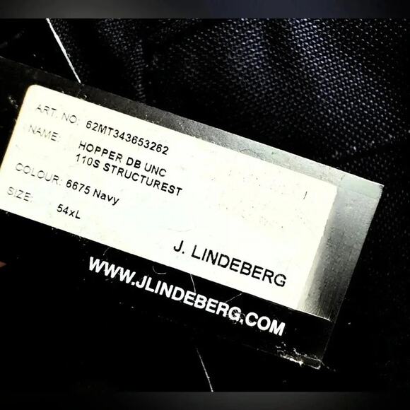 J. Lindeberg Hopper Double Breasted Slim Fit Wool Blazer Navy 54L NWT - Picture 7 of 12